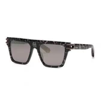 Philipp Plein SPP108V56721X Unisex saulesbrilles Melns/Pelēks 56/19/145 mm