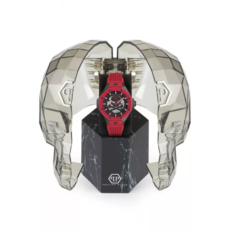 Philipp Plein The $kull King vīriešu kvarca pulkstenis PWPFA0524 44 mm melns silikons