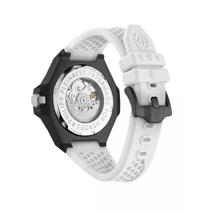 Philipp Plein The Skeleton vīriešu automātiskais pulkstenis PWPFA0724 46mm melns silikons