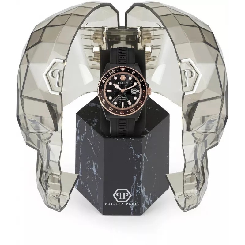 Philipp Plein The Skeleton vīriešu kvarca pulkstenis PWYBA0823 44mm melns silikons