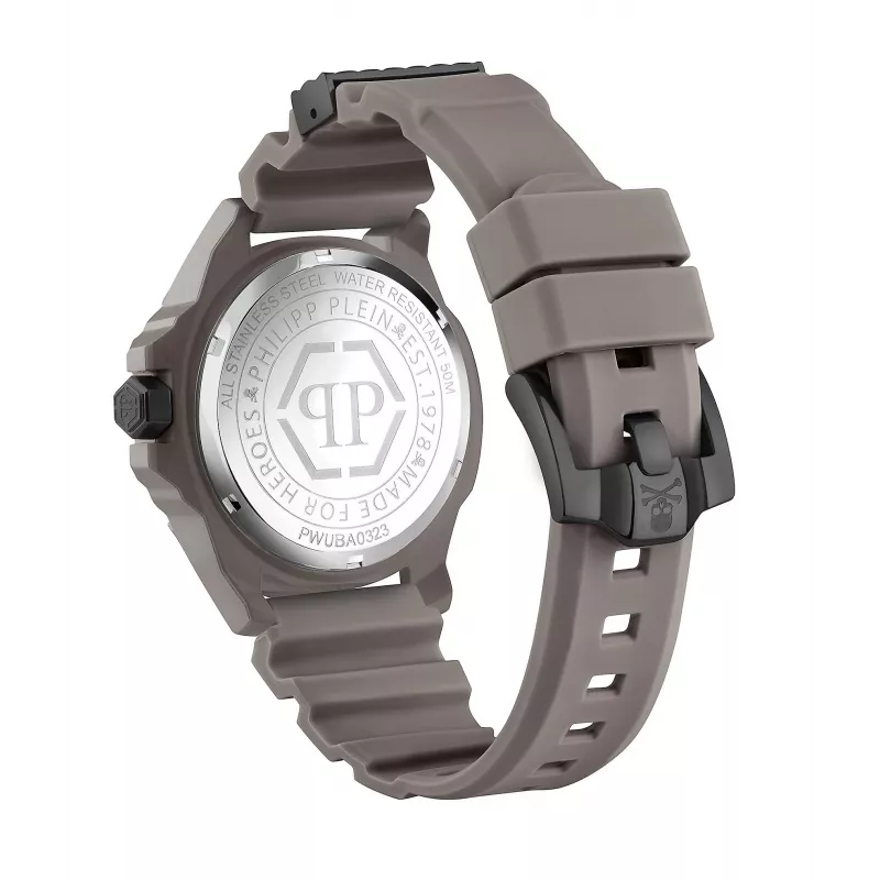 Philipp Plein The Skeleton vīriešu pulkstenis PWUBA0323 44mm Melns IP Nerūsējošais tērauds Silikons