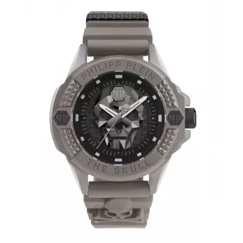 Philipp Plein The Skeleton vīriešu pulkstenis PWUBA0323 44mm Melns IP Nerūsējošais tērauds Silikons