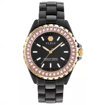 Philipp Plein The Skull Sieviešu kvarca pulkstenis 38mm Nerūsējošais tērauds Melns silikons PWPPA0324