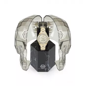 Philipp Plein Sieviešu PWPOA0624 The G.O.A.T. Kvarca Analogais Pulkstenis 38 mm Roze Zelta Krāsā