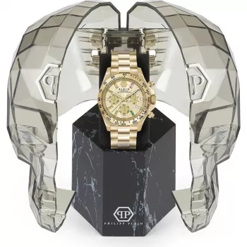 Philipp Plein Sieviešu PWSBA0223 Kvarca Analogais Pulkstenis 38mm Roze Zelta Krāsas Nerūsējošais Tērauds