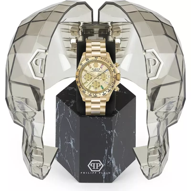 Philipp Plein Sieviešu PWSBA0223 Kvarca Analogais Pulkstenis 38mm Roze Zelta Krāsas Nerūsējošais Tērauds