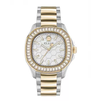 Philipp Plein Sieviešu PWTAA0523 Automātiskais Skeleta Pulkstenis 38mm Roze Zelts Nerūsējošais Tērauds un Melns Silikons