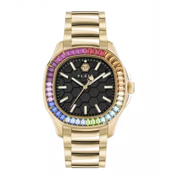 Philipp Plein Sieviešu PWTAA1224 The G.O.A.T. Kvarca Analogais Pulkstenis 37mm Rožu Zelta Toņa Nerūsējošais Tērauds