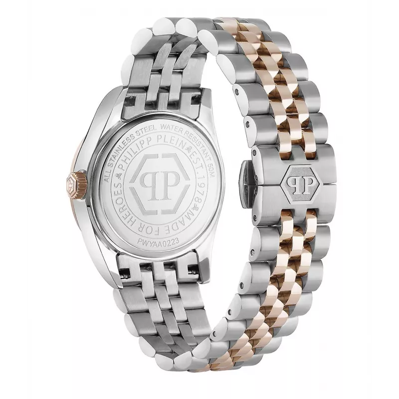 Philipp Plein Sieviešu PWYAA0223 The $kull Kvarca Analogais Pulkstenis 34mm Melna Silikona Siksniņa