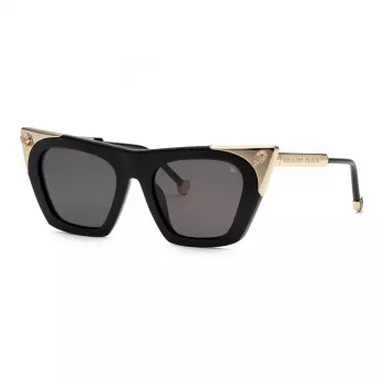 Philipp Plein sieviešu saulesbrilles SPP134S520700 zelta metāla rāmis brūnas gradienta lēcas 52mm