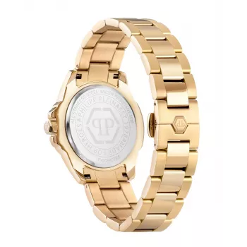 Philipp Plein sieviešu The $kull kvarca pulkstenis 38mm nerūsējošā tērauda melns ciparnīca silikona siksniņa PWOFA0725