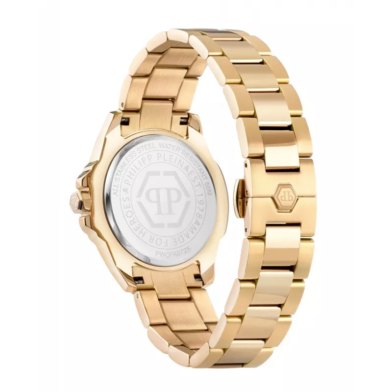 Philipp Plein Sieviešu The $kull kvarca pulkstenis 38mm nerūsējošais tērauds melns ciparnīca silikona siksniņa PWOFA0725