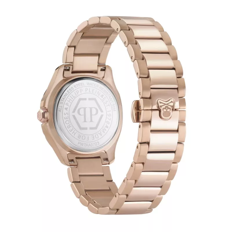 Philipp Plein Sieviešu The Skeleton kvarca pulkstenis PWTAA0723 38mm Melns silikons