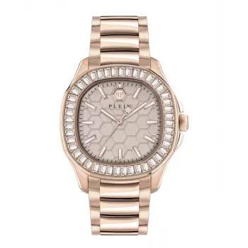 Philipp Plein Sieviešu The Skeleton kvarca pulkstenis PWTAA0723 38mm Melns silikons