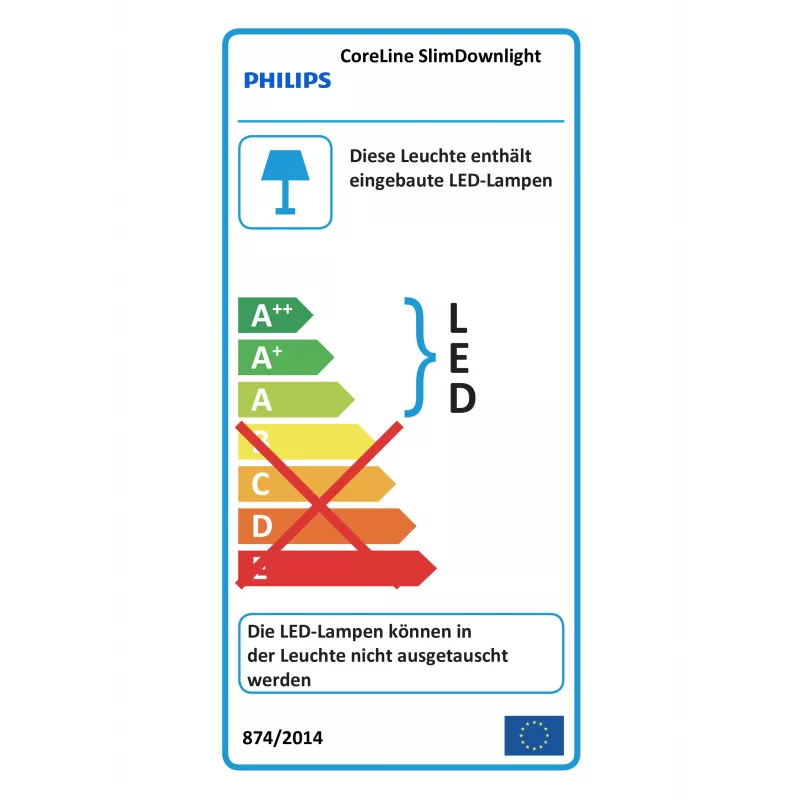 Philips CoreLine DN145B LED20S/840 LED plāns iebūvējamais prožektors 2100lm 4000K DALI balts