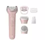 Philips Epilator Series 9000 BRE718/00 Bezvadu Slapjā/Sausā Epilators ar 32 Pincetēm, Keramikas Diskiem, Opti-Light, 2 Ātrumiem, Li-ion Akumulatoru, 40 min Darbības Laiku, Ietver Optimālā Kontakta Uzgali, Delikāto Zonu Uzgali, Eksfoliācijas Cimdu, Uzglabā