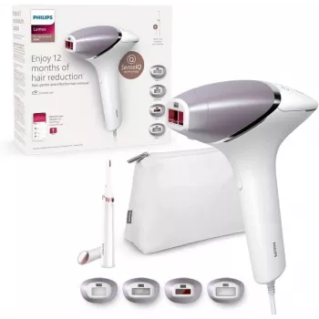 Philips Lumea IPL Prestige Series 8000 BRI949/00 Hair Removal Device with Precision Trimmer (White/Light Violet)