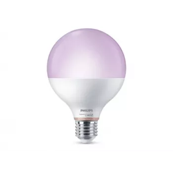 Philips Smart WFB 75W G95 E27 822-65 RGB 1PF/6 – 9W viedā LED spuldze, 1055lm, E27, RGB/regulējama baltā krāsa, regulējama