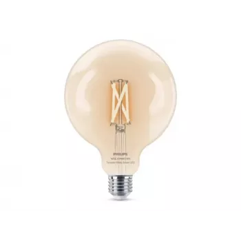 Philips Smart Wi-Fi LED Spuldze G125 E27 7W (60W ekvivalents) Maināma baltā gaisma, Caurspīdīga