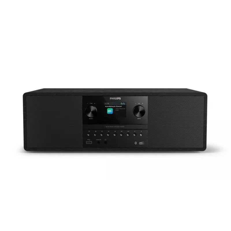 Philips TAM6500/10 Micro Hi-Fi System ar Bluetooth, CD, USB, FM radio, melns