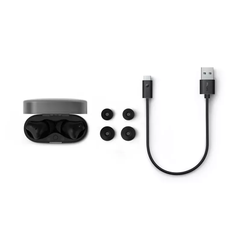PHILIPS bezvadu austiņas TAT2000BK/00 True Wireless in-ear Bluetooth 5.0 ar uzlādes futrāli, IPX4 šļakatu un sviedru izturīgas, iebūvēts mikrofons, melnas