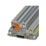Phoenix 3076028 UTI 2,5-PE/L/NT 3 līmeņu instalācijas spaiļu bloks, skrūvju savienojums, 2,5 mm², 400 V, 24 A, DIN sliedes stiprinājums, pelēks