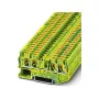 Phoenix 3211780 PT 4-TWIN-PE Aizsargvada spaiļu bloks, Push-in, 4 mm², zaļi-dzeltens