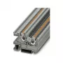 Phoenix Contact PTI 2.5 Push-In instalācijas spaiļu bloks, 2 līmeņu, 2,5 mm², 500 V, 24 A, DIN sliedei, pelēks