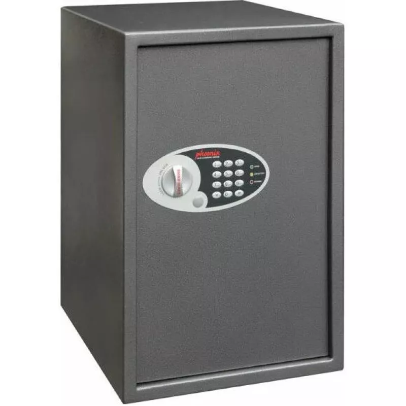 Phoenix Safe SS0805E Vela Home Office Burglary Protection Safe, 49L, Dark Grey
