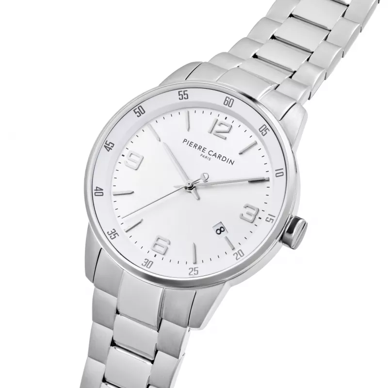 Pierre Cardin vīriešu analogais kvarca pulkstenis CMR.0006 40mm nerūsējošais tērauds melns ciparnīca ādas siksniņa