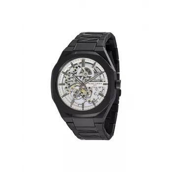 Pierre Cardin Vīriešu Kvarca Analogais Pulkstenis CF.1002.MB 42mm Melns Nerūsējošais Tērauds Milānas Siets