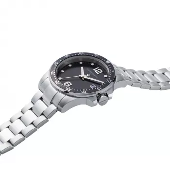 Pierre Cardin vīriešu kvarca analogais pulkstenis CNI.0026 40mm nerūsējošā tērauda korpuss, melna ādas siksniņa