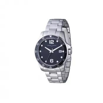 Pierre Cardin vīriešu kvarca analogais pulkstenis CNI.0026 40mm nerūsējošā tērauda korpuss, melna ādas siksniņa