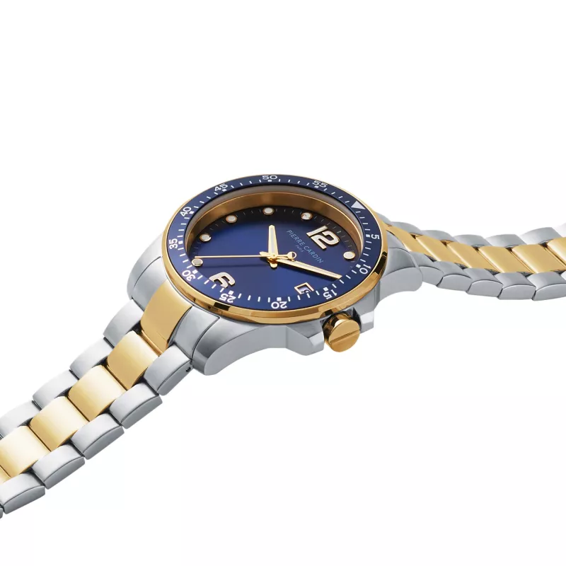 Pierre Cardin Vīriešu kvarca pulkstenis CNI.0031 40mm Nerūsējošā tērauda korpuss Melns ciparnīca Ādas siksniņa