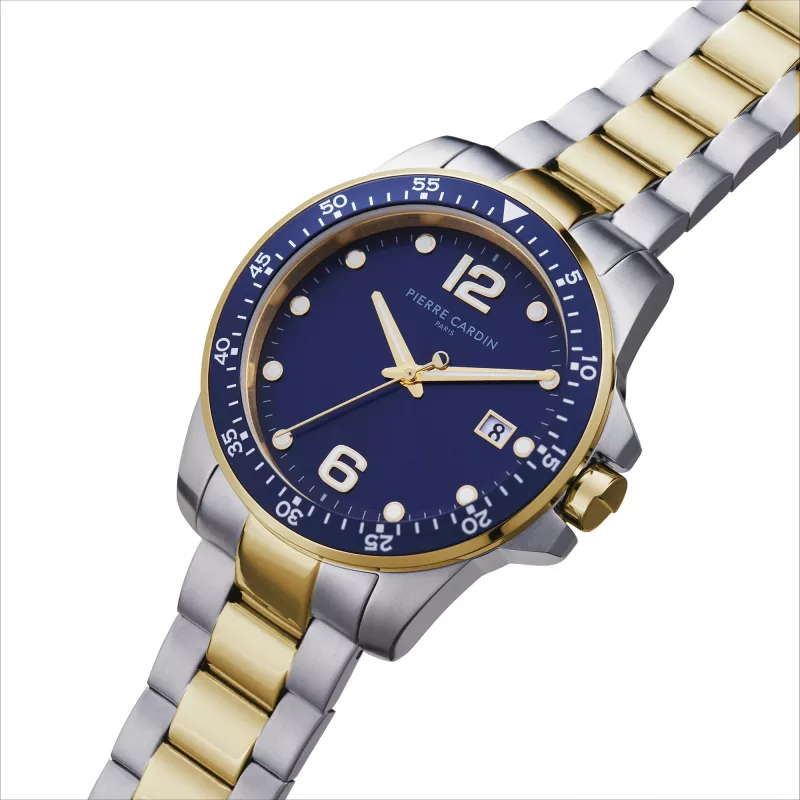 Pierre Cardin Vīriešu kvarca pulkstenis CNI.0031 40mm Nerūsējošā tērauda korpuss Melns ciparnīca Ādas siksniņa