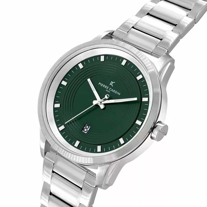 Pierre Cardin vīriešu pulkstenis CCP.5028 (45mm) nerūsējošā tērauda korpuss, melns ciparnīca, ādas siksniņa