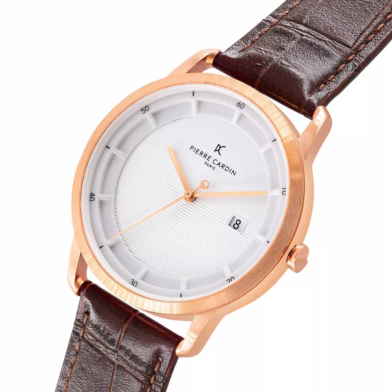 Pierre Cardin Vīriešu pulkstenis CLC.6003 43mm nerūsējošais tērauds melns ciparnīca īsta āda siksniņa