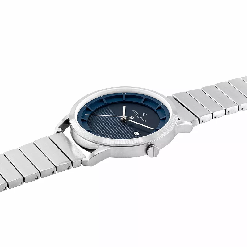 Pierre Cardin vīriešu pulkstenis CLC.6005 43mm nerūsējošā tērauda kvarca analogs melns ciparnīca ādas siksniņa