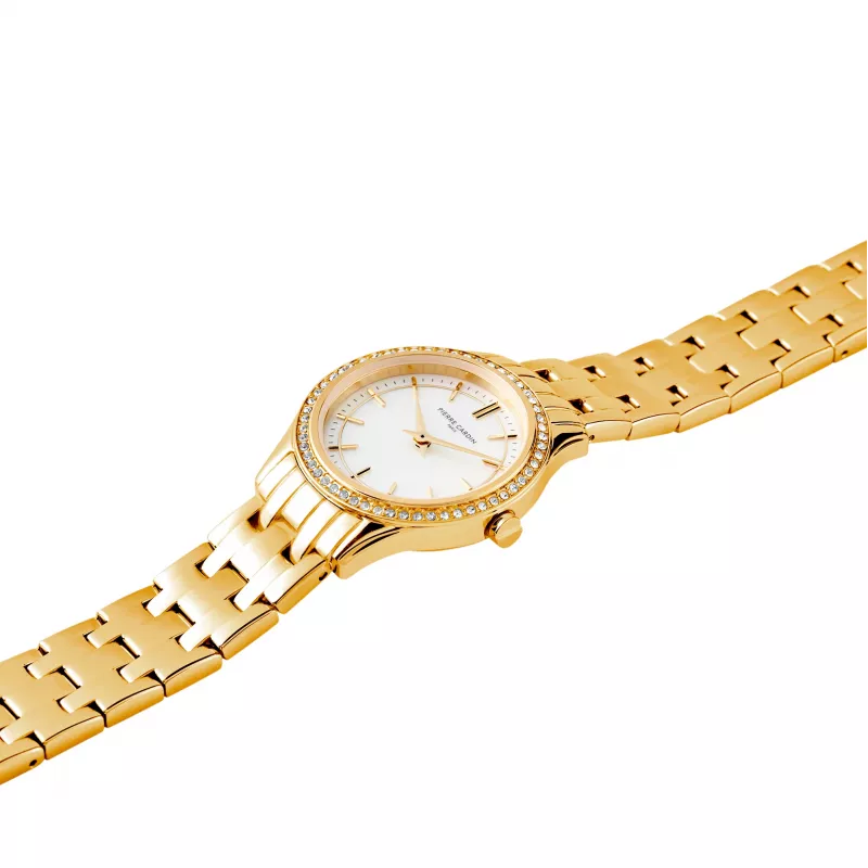 Pierre Cardin sieviešu kvarca analogais pulkstenis CF.0611.SE.G 30mm nerūsējošā tērauda siets