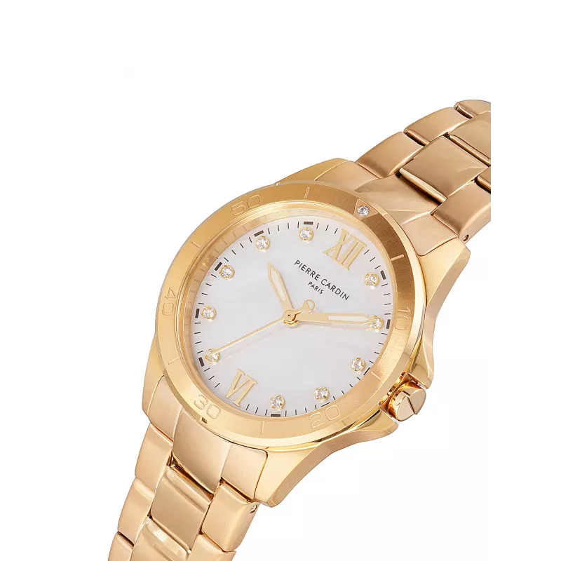 Pierre Cardin Sieviešu kvarca analogais pulkstenis CF.1009.MG.1 34mm Zelta krāsas nerūsējošais tērauds