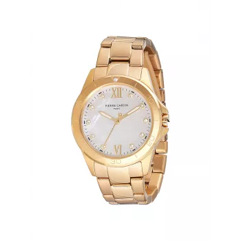Pierre Cardin Sieviešu kvarca analogais pulkstenis CF.1009.MG.1 34mm Zelta krāsas nerūsējošais tērauds