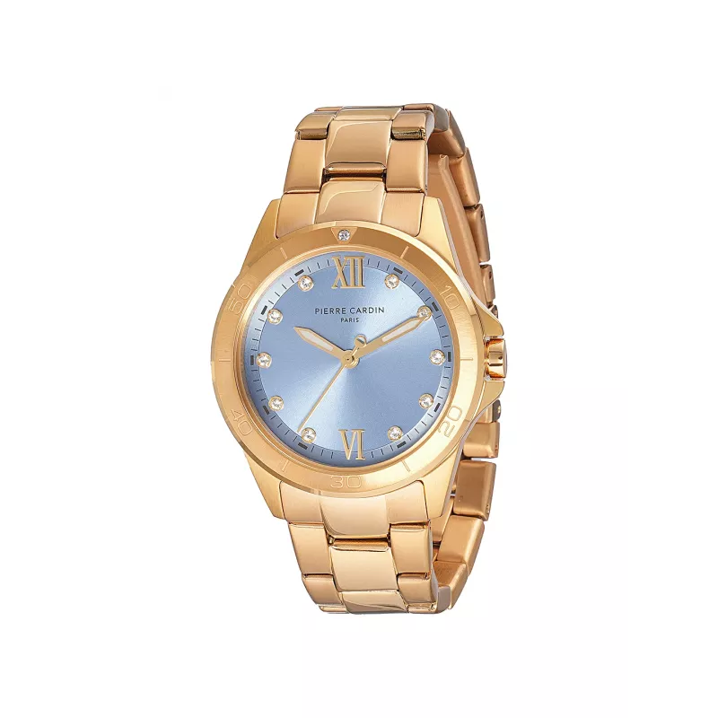Pierre Cardin sieviešu kvarca analogais pulkstenis CF.1009.MG.2 - 34mm nerūsējošā tērauda sieta zelta tonis