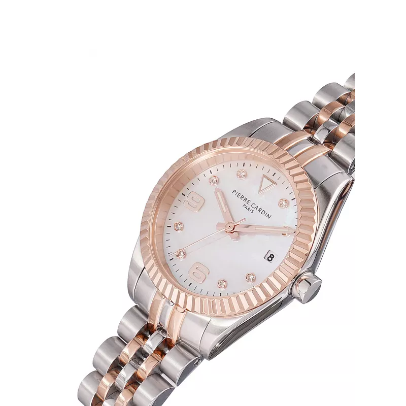 Pierre Cardin Sieviešu kvarca analogais pulkstenis CF.1012.MU (28mm) Sudraba nerūsējošā tērauda Milānas sieta