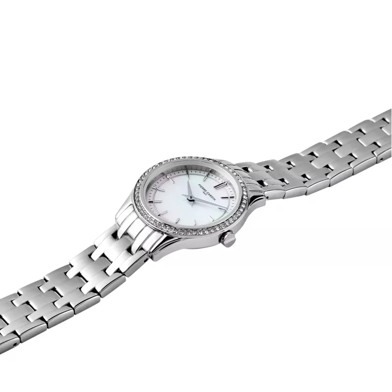 Pierre Cardin Sieviešu kvarca pulkstenis CF.0611.SJ Sudraba nerūsējošā tērauda sieta 30mm