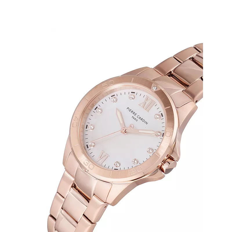 Pierre Cardin Sieviešu pulkstenis CF.1009.MR 34mm Nerūsējošā tērauda Milānas sieta aproce Kvarca analogs Pērļu mātes ciparnīca