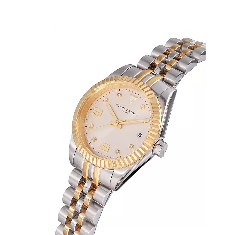 Pierre Cardin Sieviešu Pulkstenis CF.1012.MU.4 28mm Nerūsējošā Tērauda Siets Rokassprādze Sudraba Ciparnīca