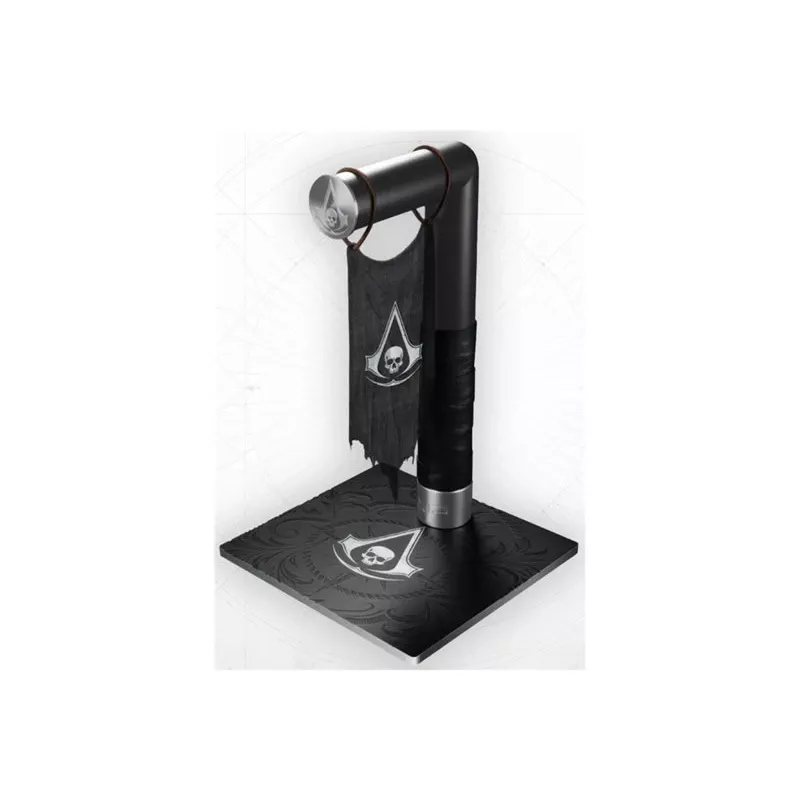 PIXMINDS LEXIP BLACK FLAG RESYNCED TATOO HEADSET STAND - RGB LED, 2-Port USB Hub, 3.5mm Audio, Black