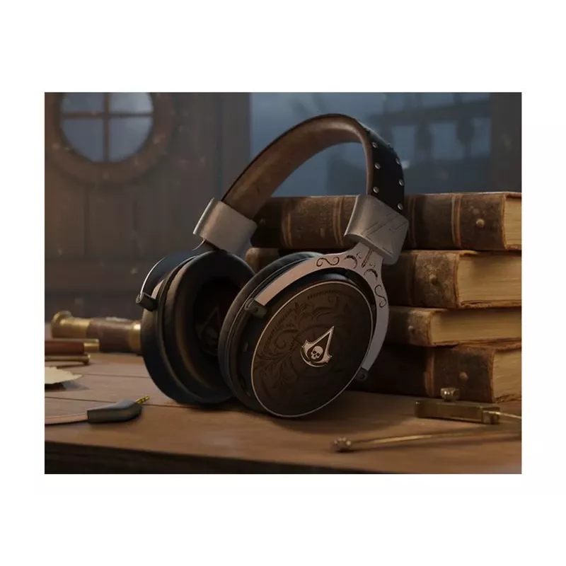 PIXMINDS LEXIP Black Flag Resynced Tatoo bezvadu spēļu austiņas (2.4GHz / Bluetooth 5.0, 50mm draiveri, 25h akumulators)