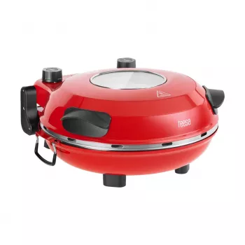 Picas krāsns TEESA SUPREME, 1200 W, 32 cm, logs, noņemams akmens, dubultā sildīšanas kontrole
