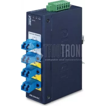 PLANET IFB-244-SLC industriālais 2 kanālu seriālais uz optiskās šķiedras multivides pārveidotājs (ST, daudzmodu, zils)